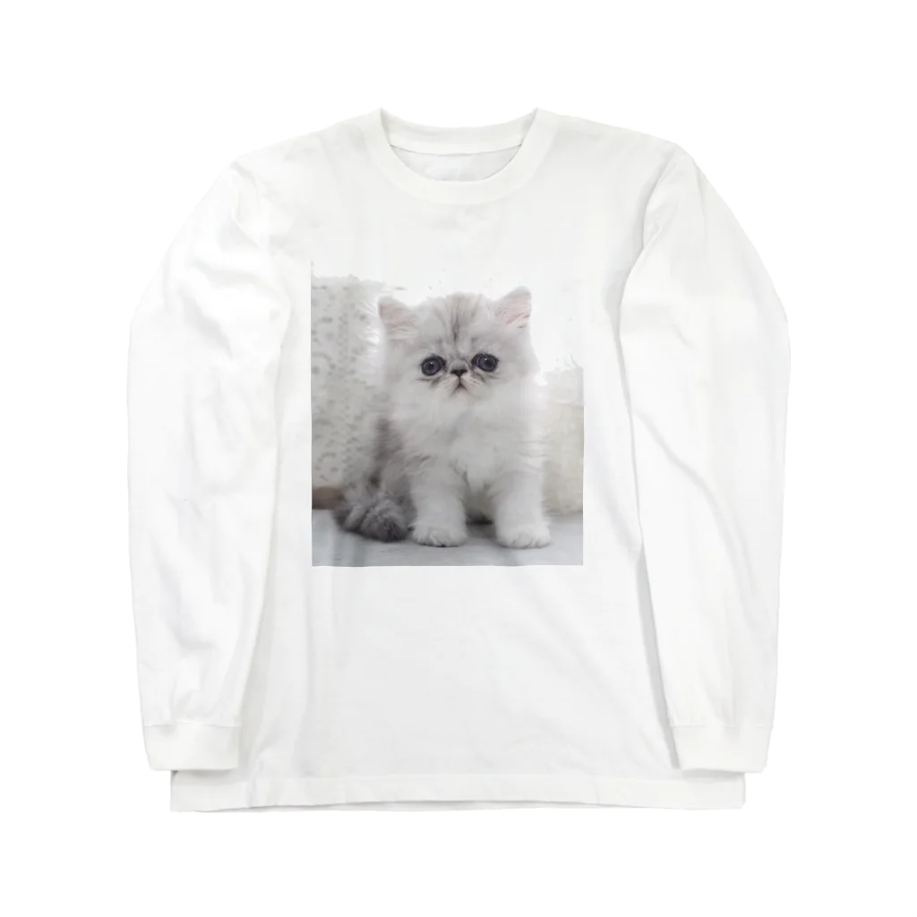 dog cafe lagunaのチンチラ子猫シルバー君 Long Sleeve T-Shirt