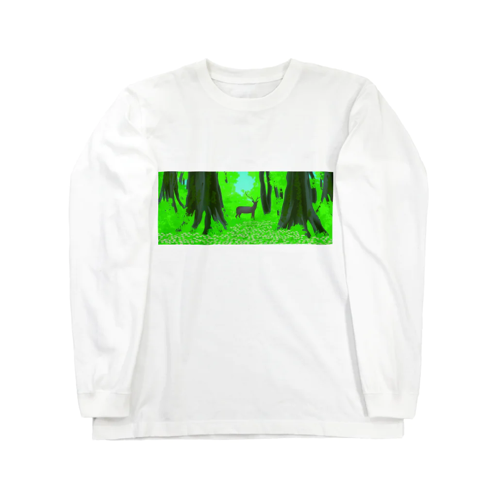 IWAOTHIのお店のエゾシカ原始林 Long Sleeve T-Shirt