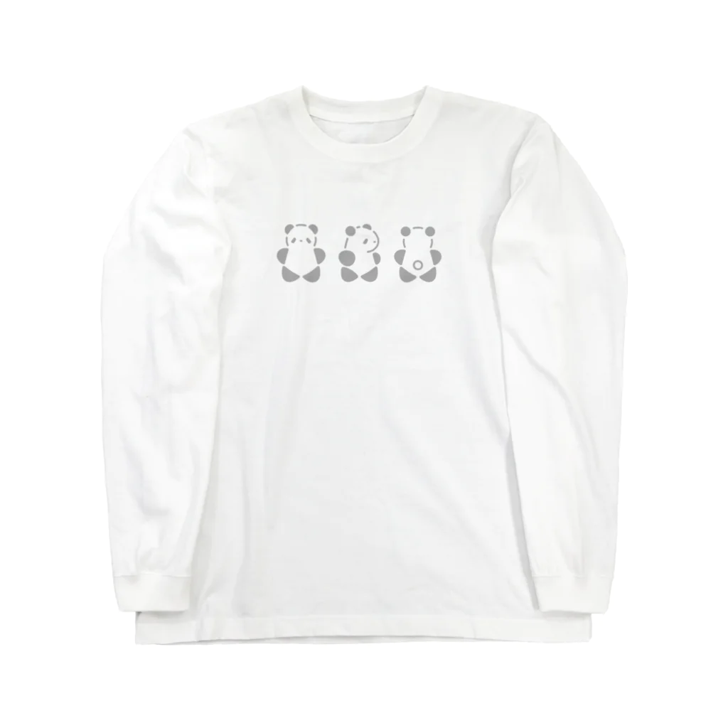 SIRO%(しろぱーせんと)のくるりんぱんだ（大）（Gray） Long Sleeve T-Shirt