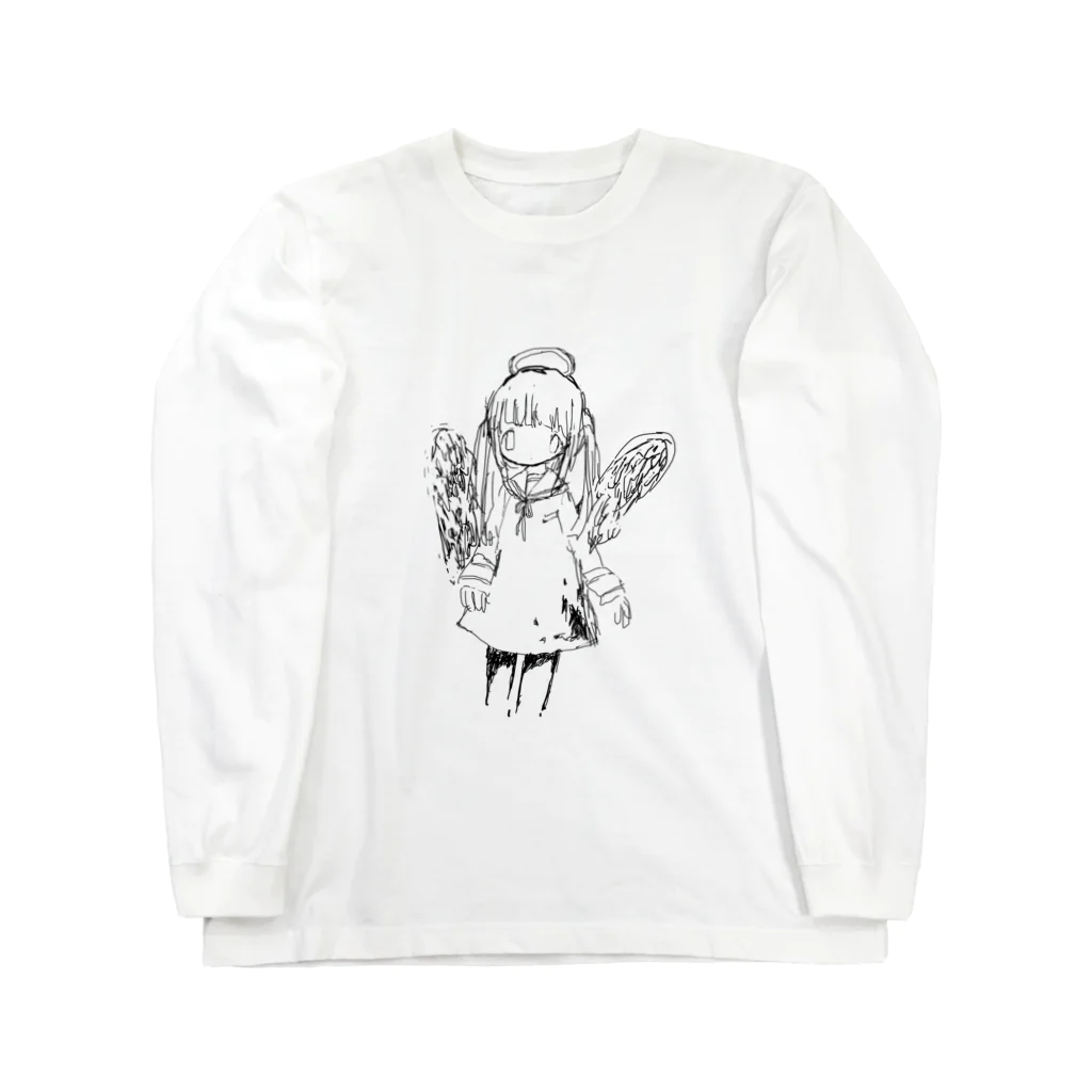 「ごめん々ね 」と言っの天使の絵 Long Sleeve T-Shirt