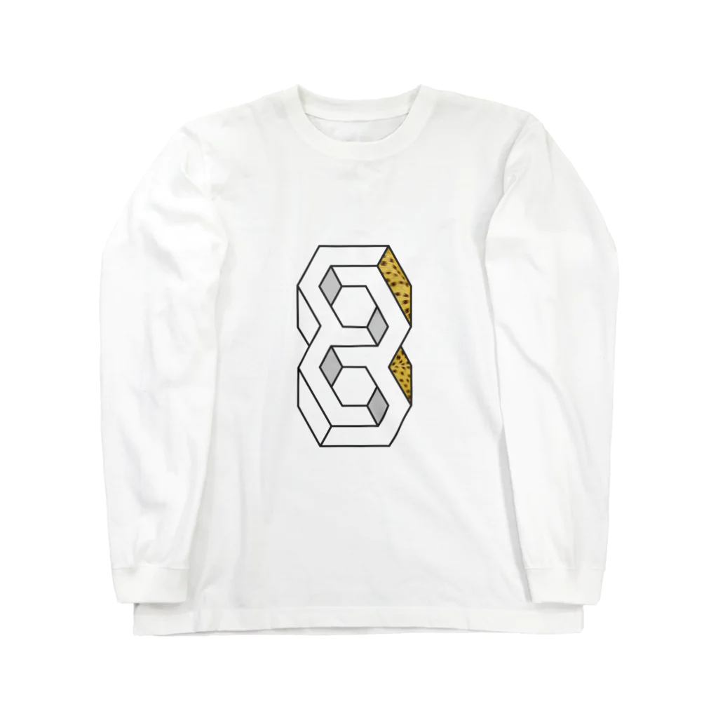 D-MALIBUの幾何学的錯視デザインにアニマル柄を添えて Long Sleeve T-Shirt