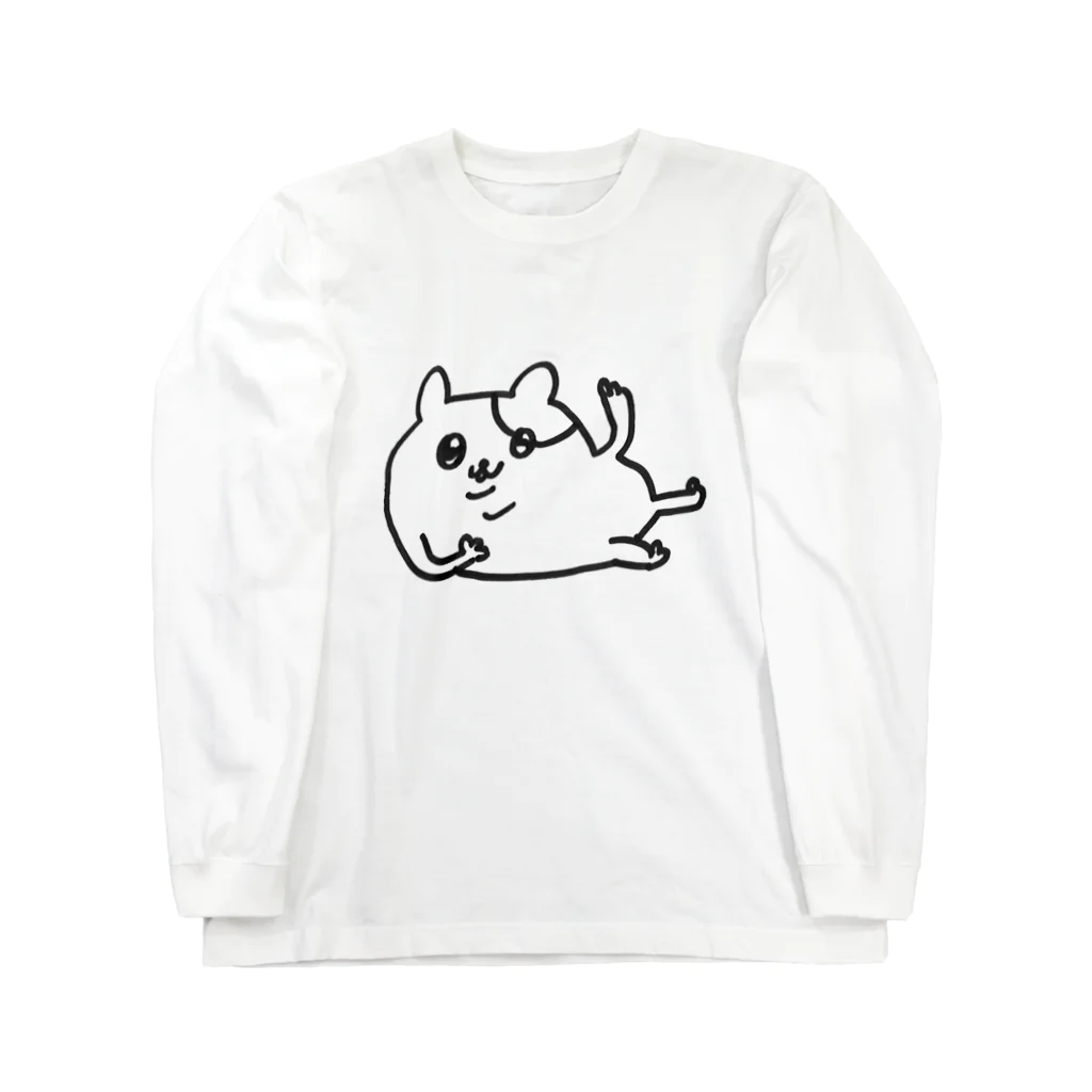 伊藤萌果のカオス屋さんのねころびはむちゃん ロングスリーブTシャツ