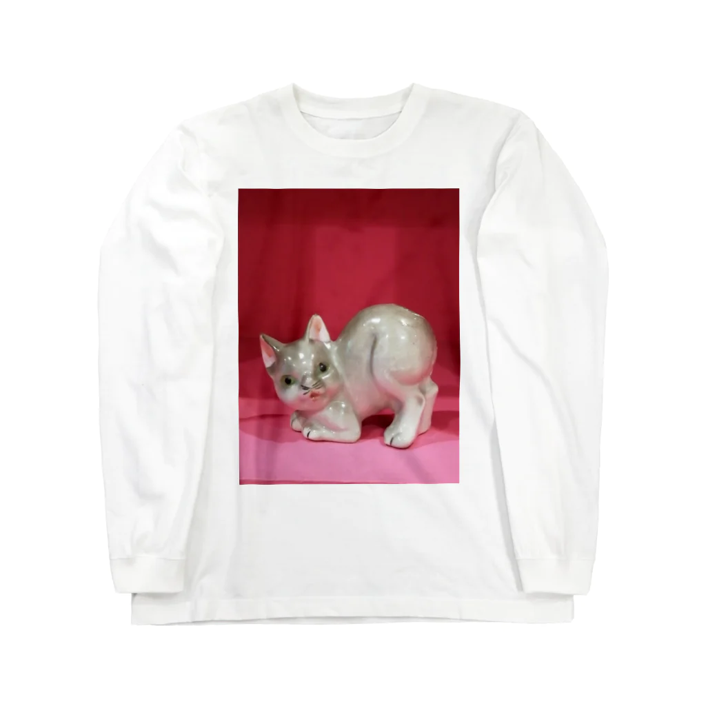 HAPPY-OTO2020のグレーのネコちゃん Long Sleeve T-Shirt