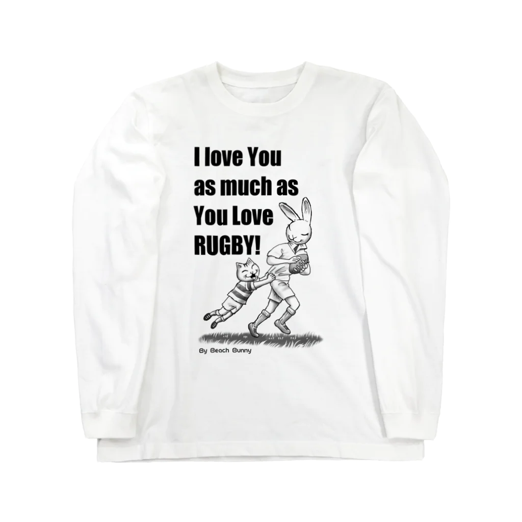 BeachBunnyのうさぎとねこ　ラグビーが好きなキミが好き Long Sleeve T-Shirt