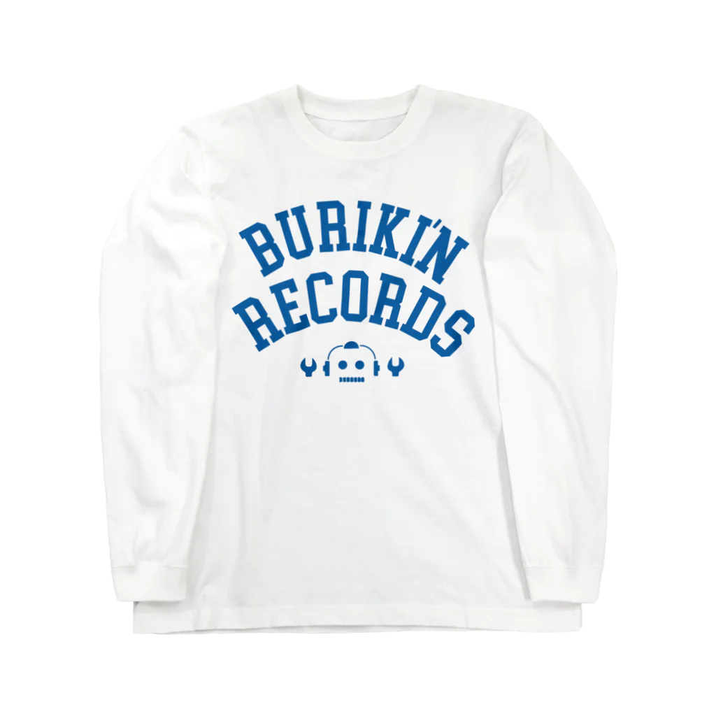 BURIKI'N RECORDSのブリキン定番ロゴ(スモーキーブルーロゴ) ロングスリーブTシャツ