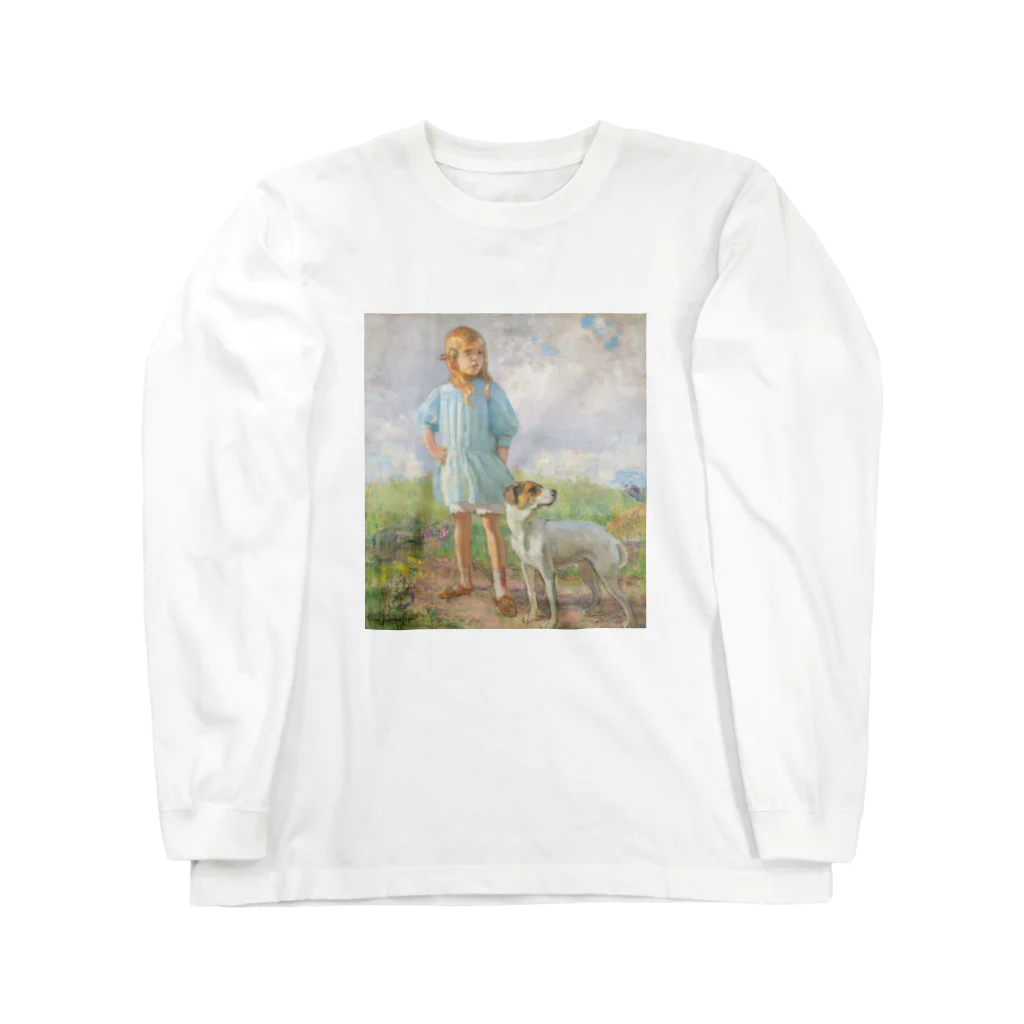 kaigaのエーロ・ヤルネフェルト 「少女と犬」 （1910） Long Sleeve T-Shirt