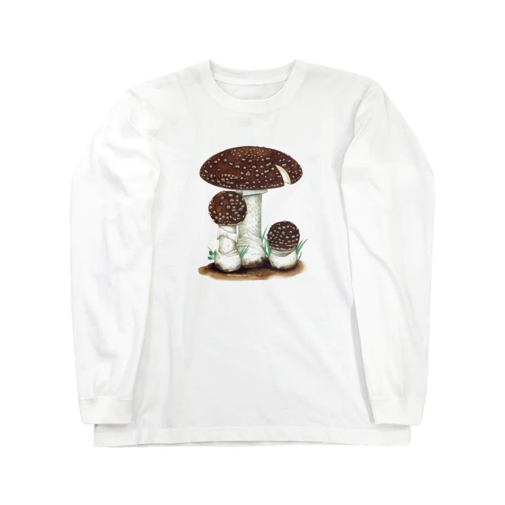 キノコの小部屋 MushAndRoomのイボテングタケ 【菌類図譜 キノコ きのこ】 Long Sleeve T-Shirt