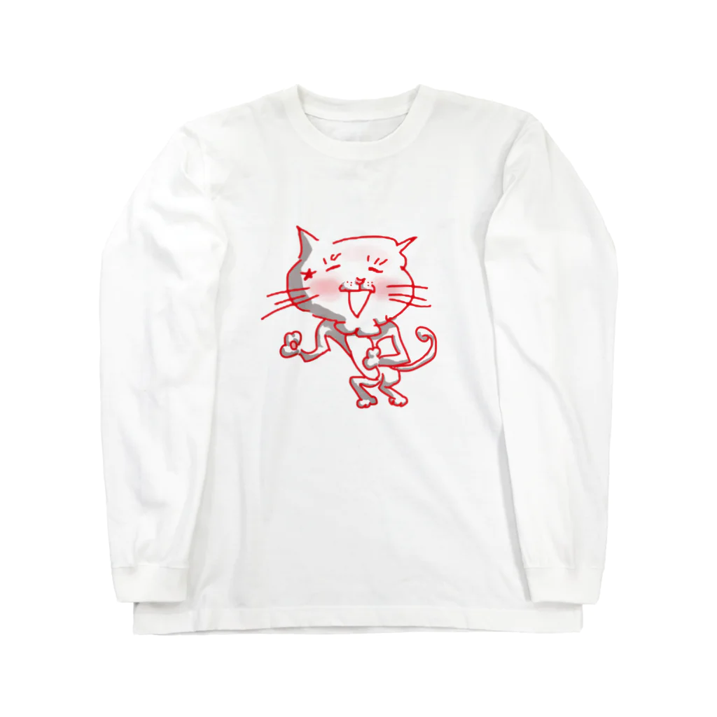 のびたび【のんびり旅するように生きる】公式ショップのケツアゴネコ Long Sleeve T-Shirt