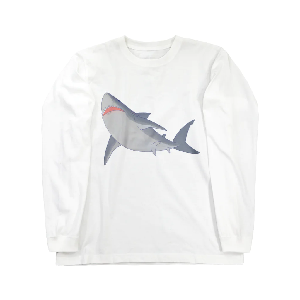 めかぶ商店のサメサメパニック ロングスリーブTシャツ