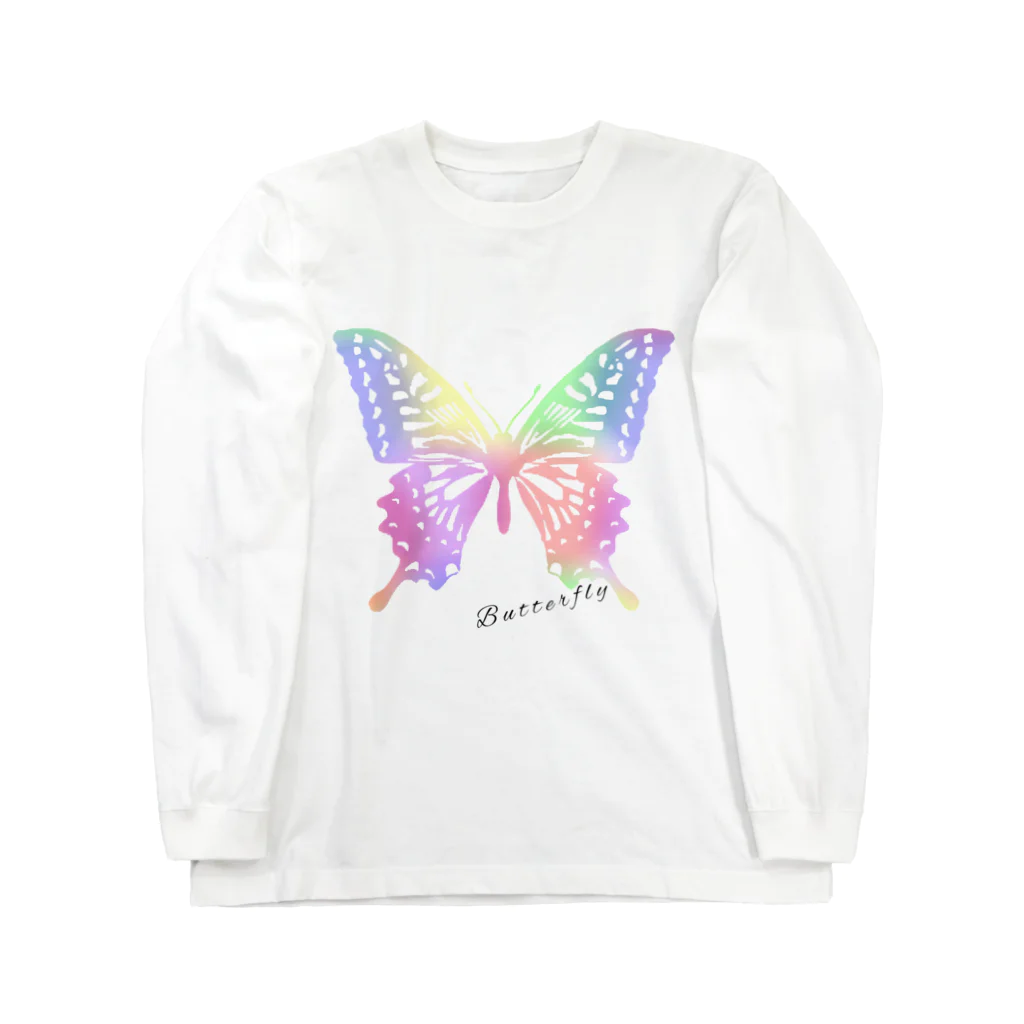 kazeou（風王）のButterfly(透過) ロングスリーブTシャツ