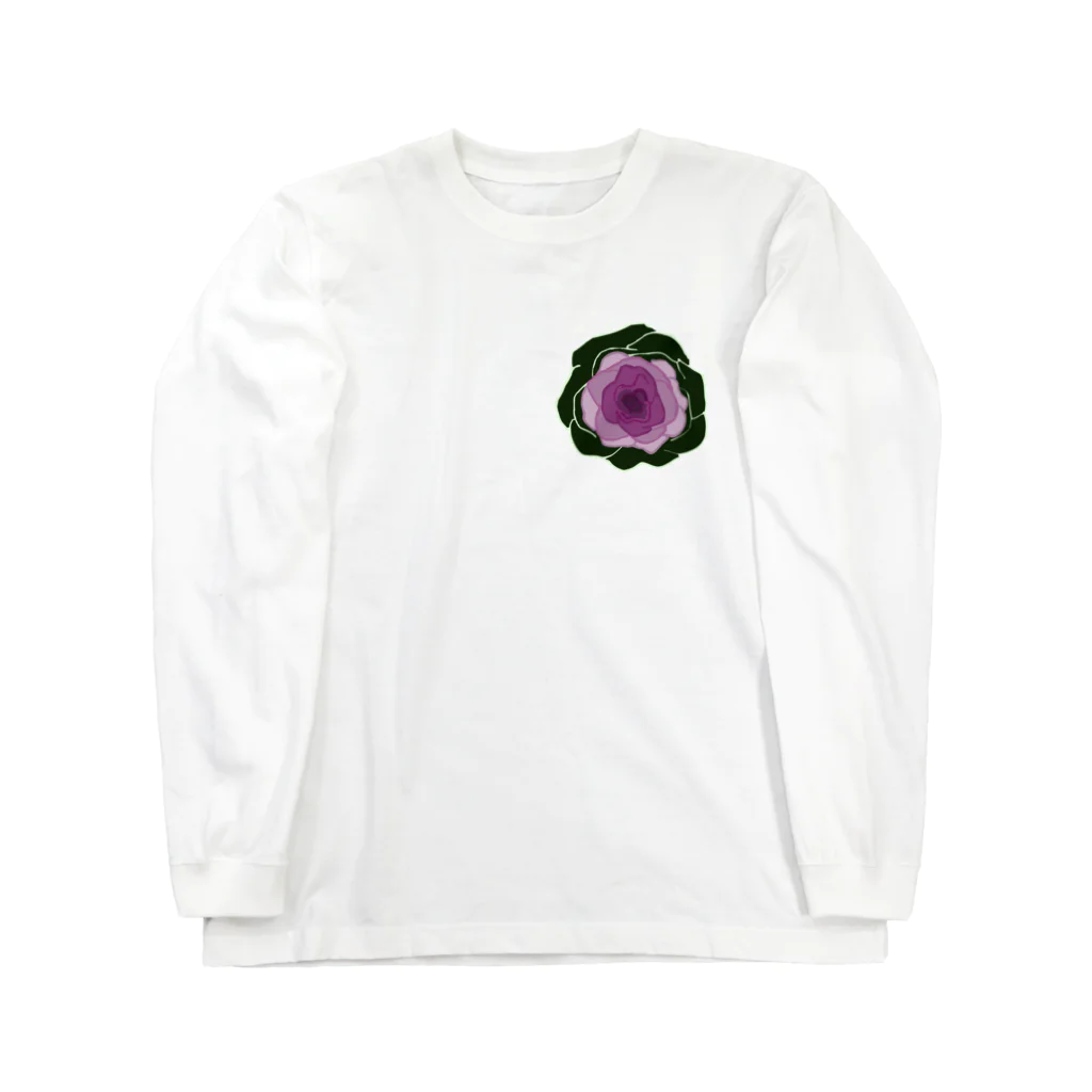 flower-flowersのflowering kale 1 Long Sleeve T-Shirt