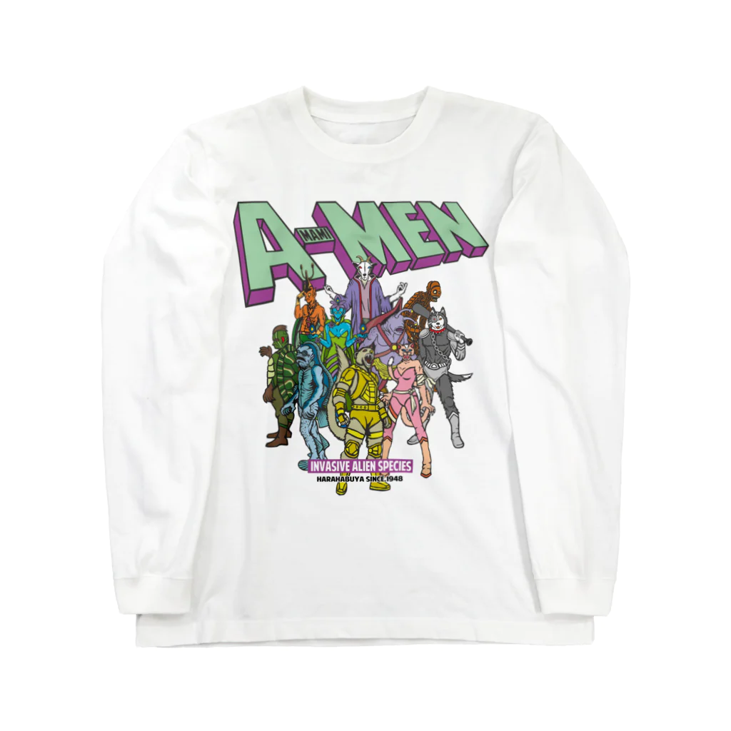 原ハブ屋【SUZURI店】のAMAMIMEN 外来種（A-SE） Long Sleeve T-Shirt