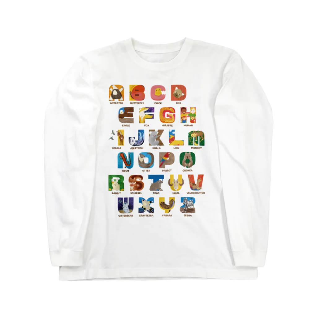 tawtawのAlphabet Animals - word ロングスリーブTシャツ