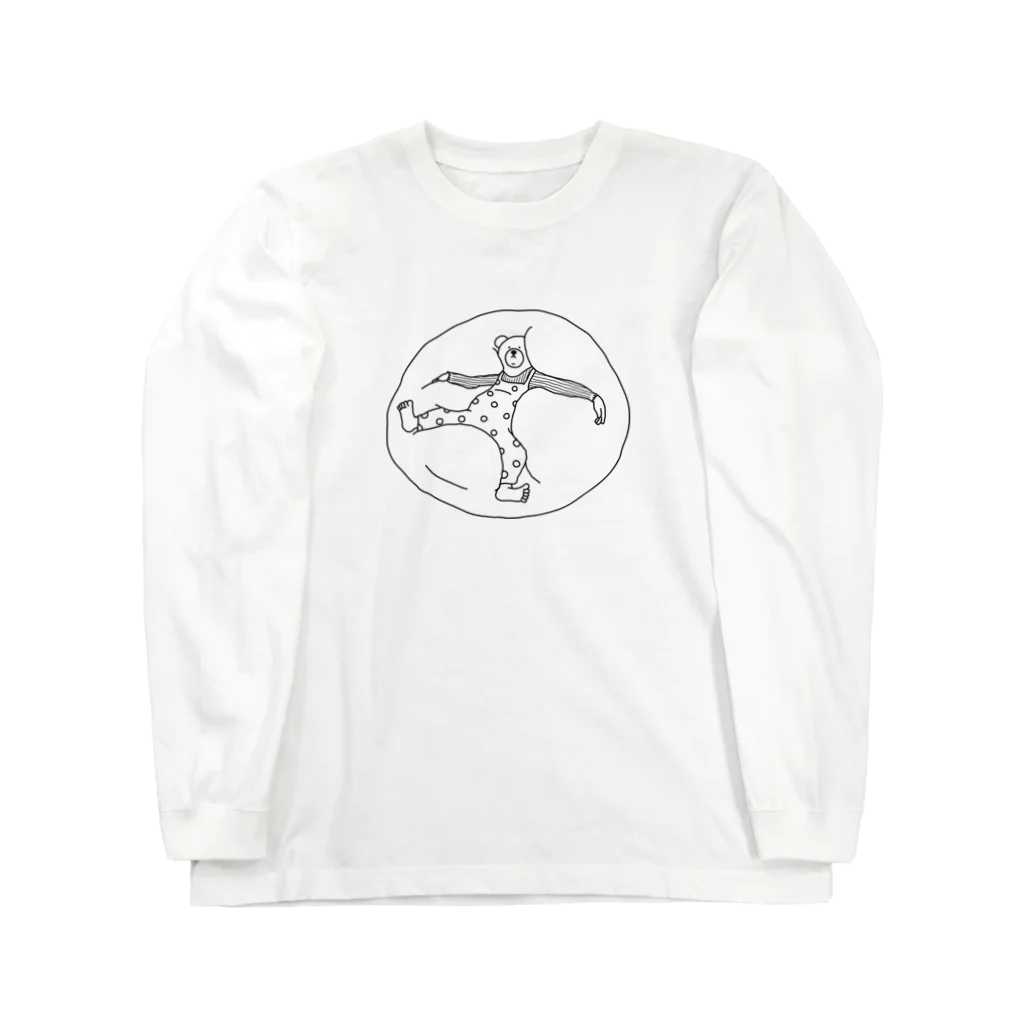 YUICHI design shopのめりこむクマ Long Sleeve T-Shirt