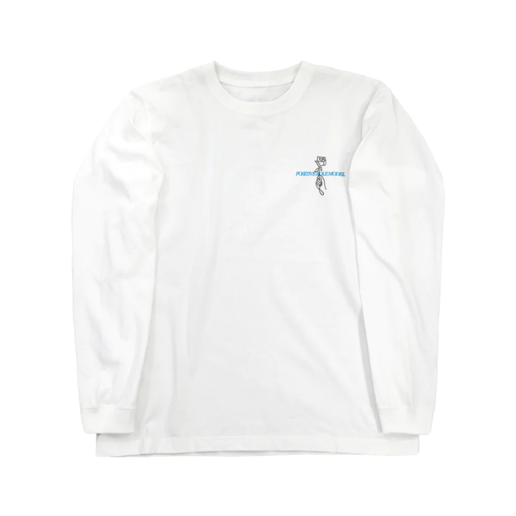 POSITIVE ROLE MODELのRose Tattoo | baby blue letter Long Sleeve T-Shirt