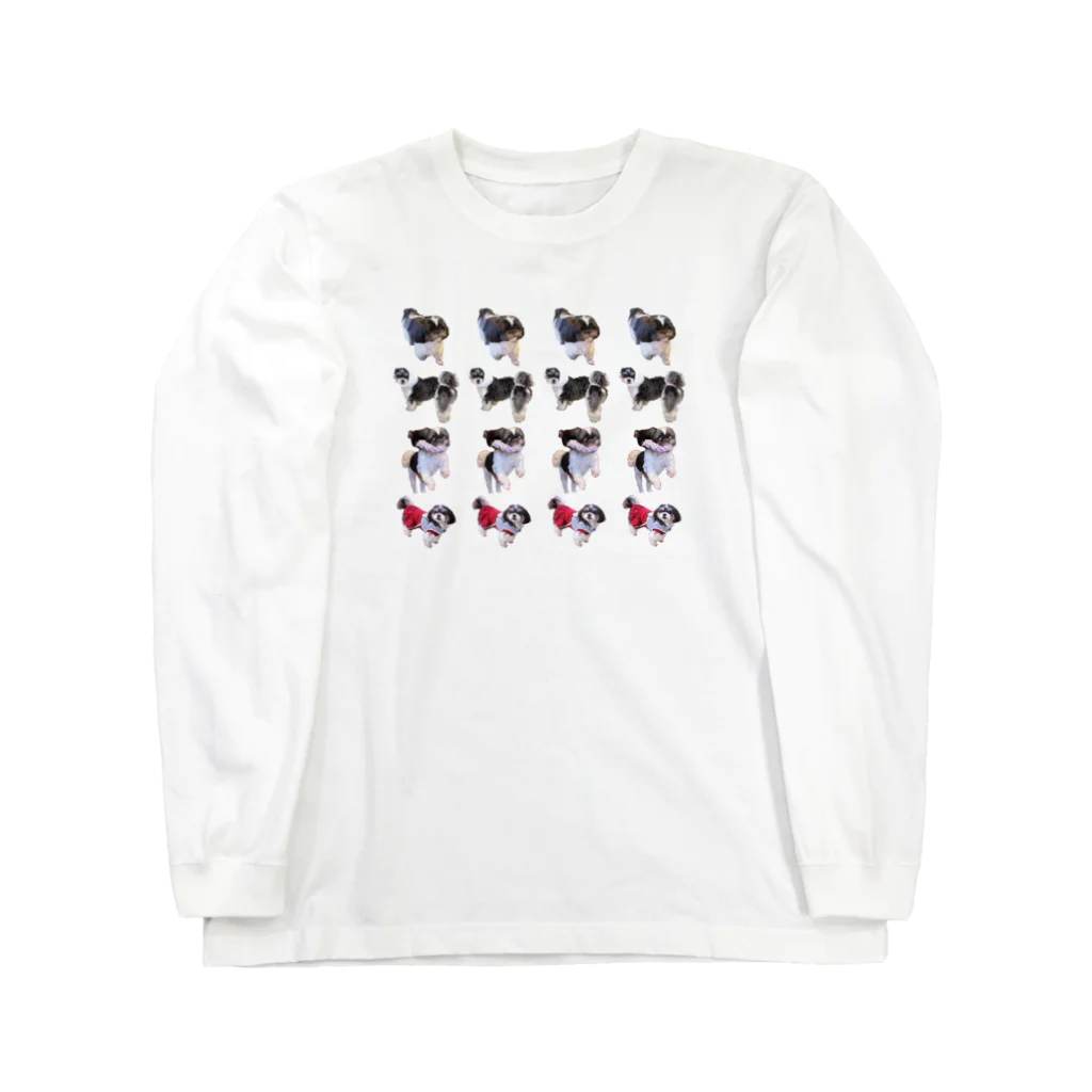 シーズーっぽいしろくろの犬たちのTAMA'S IPPAI Long Sleeve T-Shirt