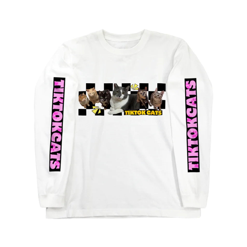 くぅTikTok猫部のTikTok猫部６にゃんロングスリーブTシャツ Long Sleeve T-Shirt