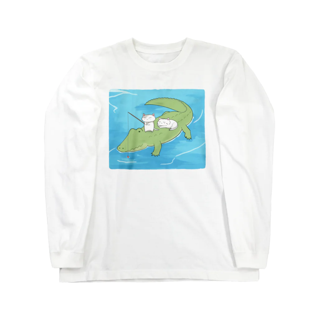 いろはにゃんこ堂の優しいワニさんとちびにゃんず Long Sleeve T-Shirt