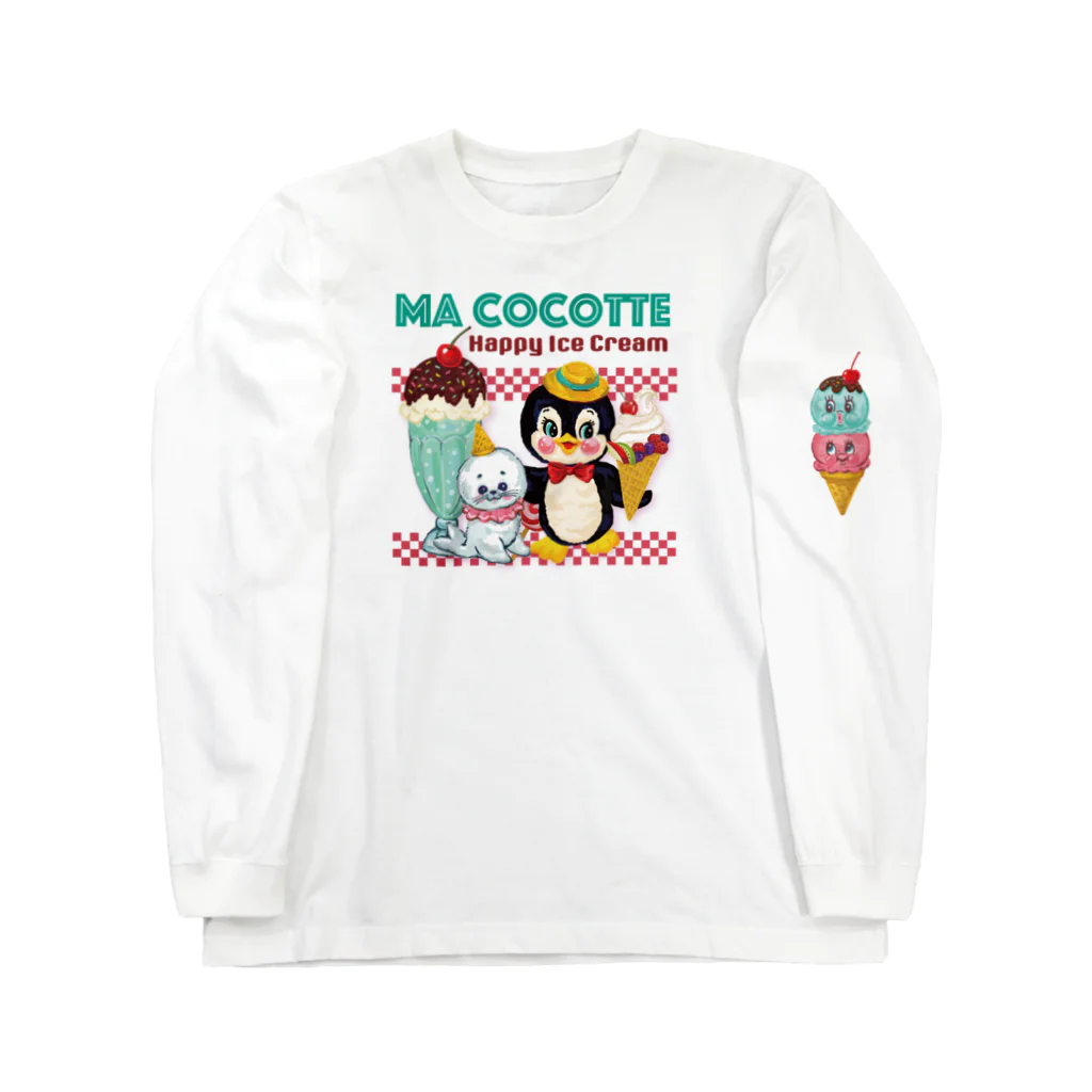 　Ma cocotte （まここっと）のハッピーアザラシ ロングスリーブTシャツ