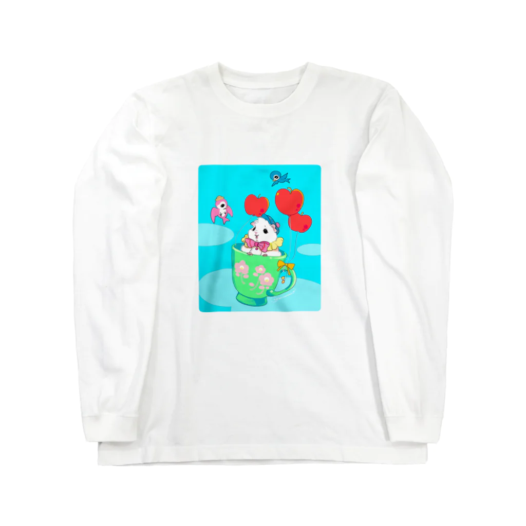 どんぐりまな子🐹のレトロ白モルモットちゃん Long Sleeve T-Shirt