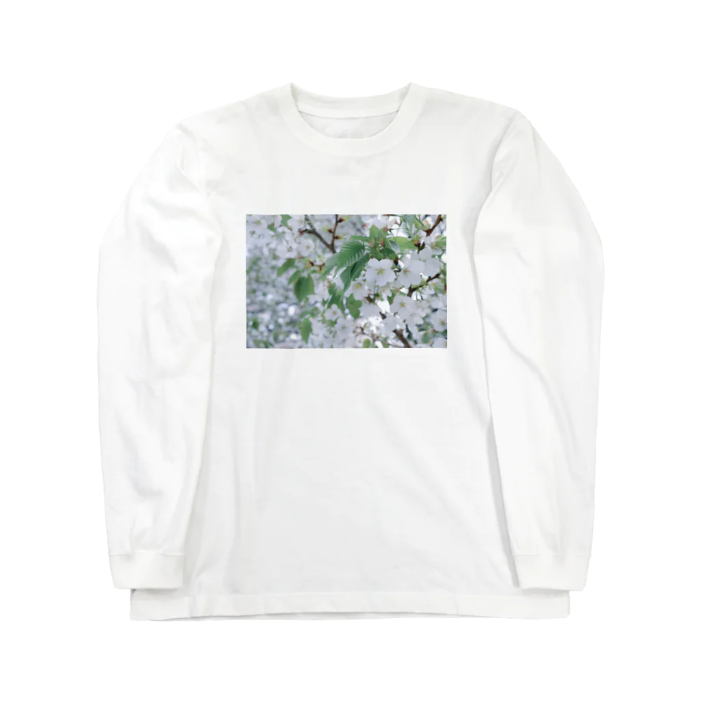 とまとまとの白い花 Long Sleeve T-Shirt