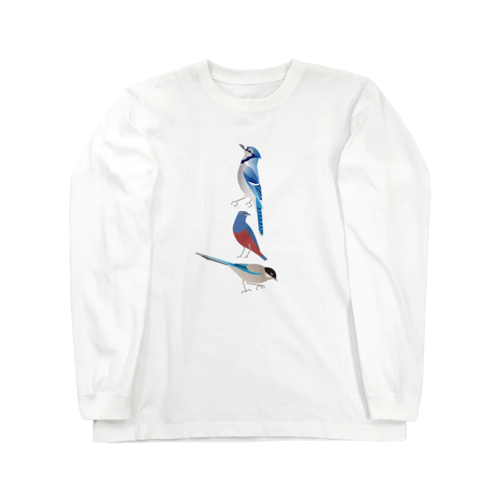 エダマメトイチ雑貨店のI love blue birds 4 -2 Long Sleeve T-Shirt