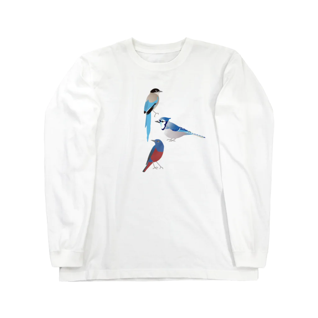 エダマメトイチ雑貨店のI love blue birds 5 -2 Long Sleeve T-Shirt