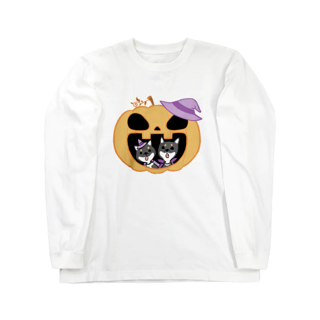 ともえのえ - 柴犬とか動物色々の魔法使い黒柴ちゃんたちのハロウィン Long Sleeve T-Shirt