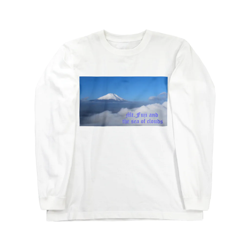 D-aerialのMt.Fuji and the sea of clouds ロングスリーブTシャツ