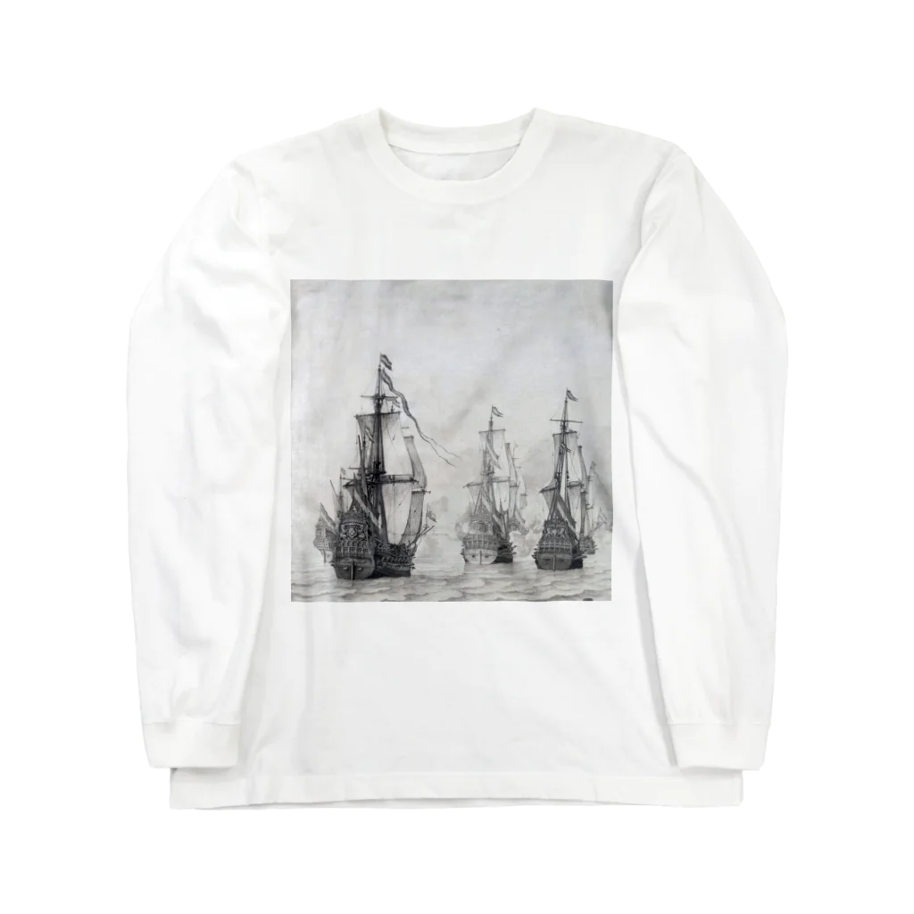 PALA's SHOP　cool、シュール、古風、和風、のダンケルクの戦い ウィレム・ファン・デ・ヴェルデ（I） 1659年 Long Sleeve T-Shirt