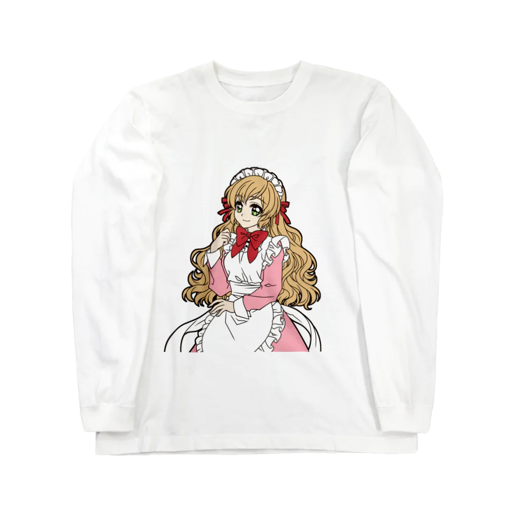 オペラの可愛いメイドさん（ピンク） ロングスリーブTシャツ