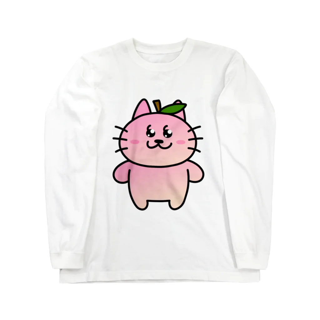 かっこにゃん！の桃かっこにゃんロンT ロングスリーブTシャツ