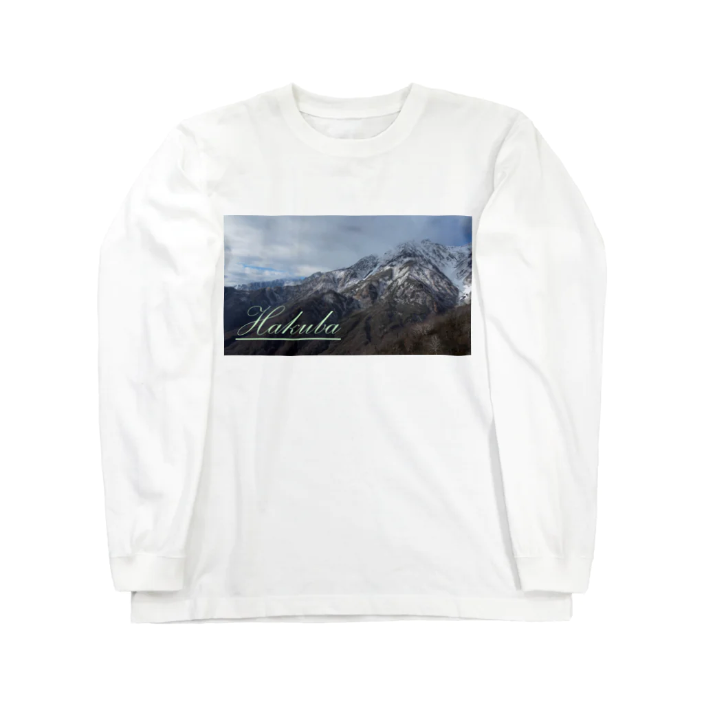 D-aerialの白馬の山々 ロングスリーブTシャツ