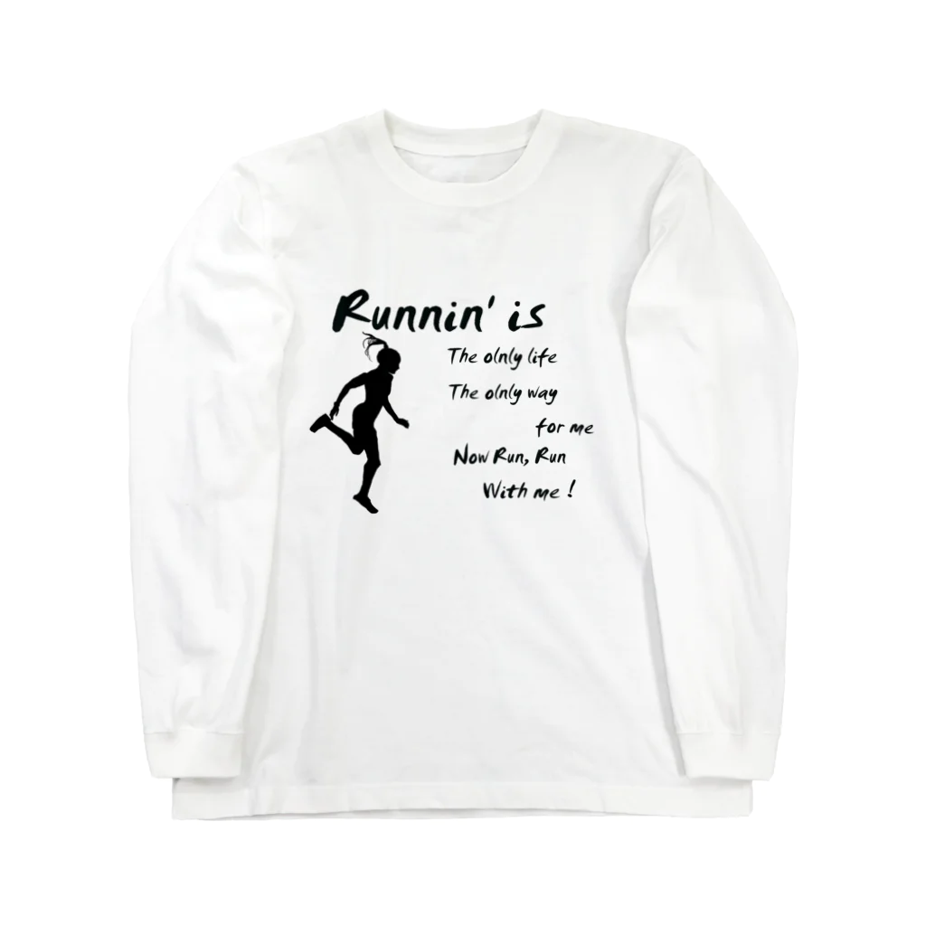 ワラーチ・ランナー　HiroseのRunning Girl / Runnin'  ～ 女性ランナー Long Sleeve T-Shirt