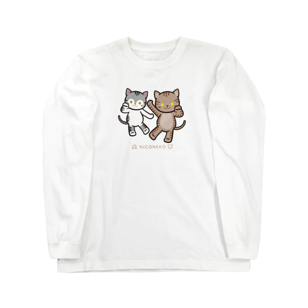 にこねこ【保護猫の保育園】のカボちゃん＆チロル仲良しロングスリーブTシャツ Long Sleeve T-Shirt