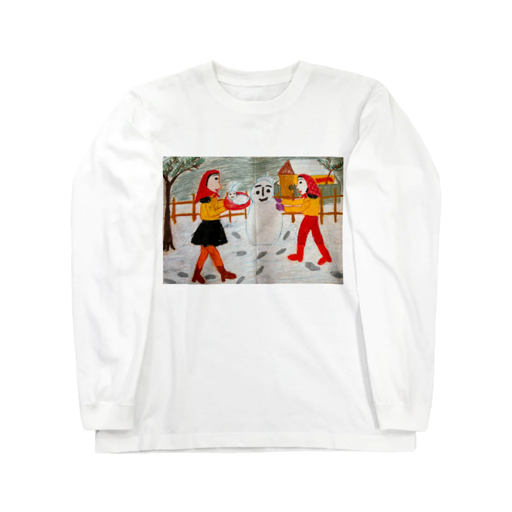 あおいちゃんと仲間たちのあおいちゃんアンティーク絵画　冬 Long Sleeve T-Shirt