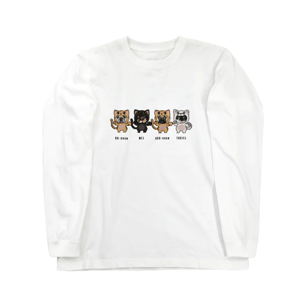 みきぞーん｜保護猫 ミッキー画伯と肉球とおともだちのBu-chan mel  agu-chan Tociel Long Sleeve T-Shirt