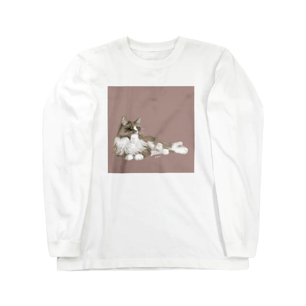 papiko くまさんの美人のネコちゃん Long Sleeve T-Shirt