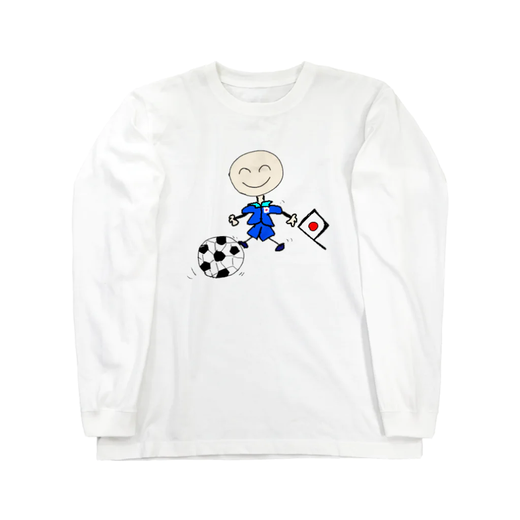 豆太郎と豆姫(まめこ)のサッカー代表の豆太郎 Long Sleeve T-Shirt