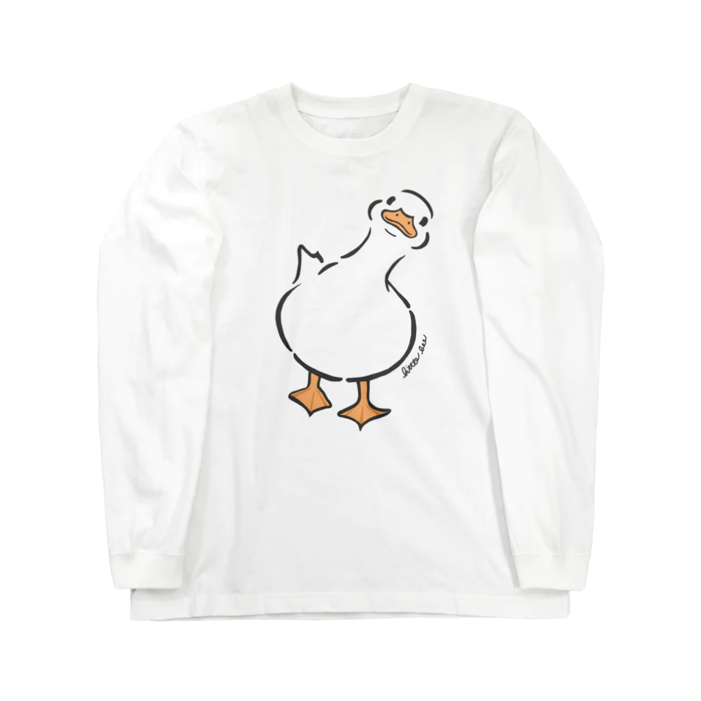 little bee リトルビーのアヒル あひる ダック duck( ﾊﾞｯｸﾌﾟﾘﾝﾄ要確認) ロングスリーブTシャツ