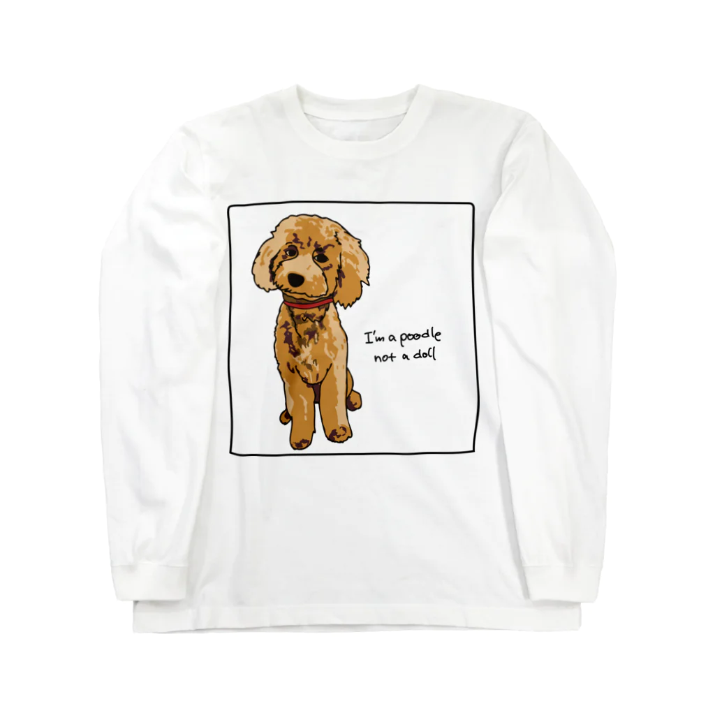 beagle meter the shopのpoodle #001 brown ロングスリーブTシャツ