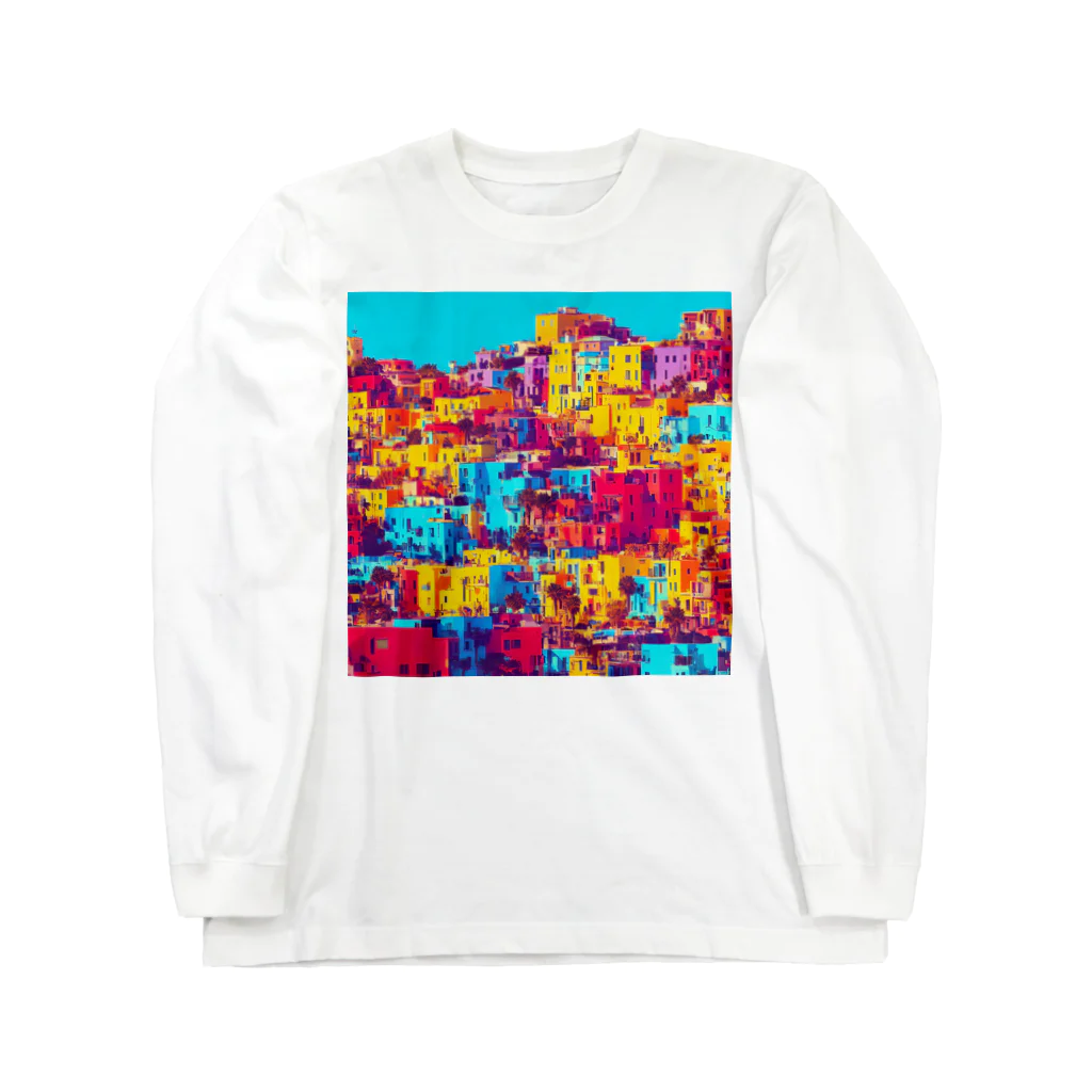 TakashiSのcolorful houses ロングスリーブTシャツ