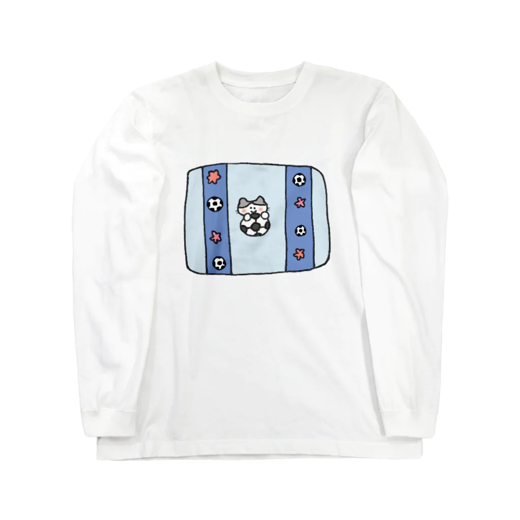 goma's ✿ shopの猫とサッカー Long Sleeve T-Shirt