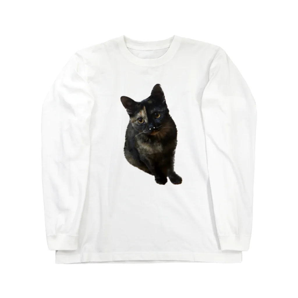 猫のひとりごとのサビ猫くう ロングスリーブTシャツ