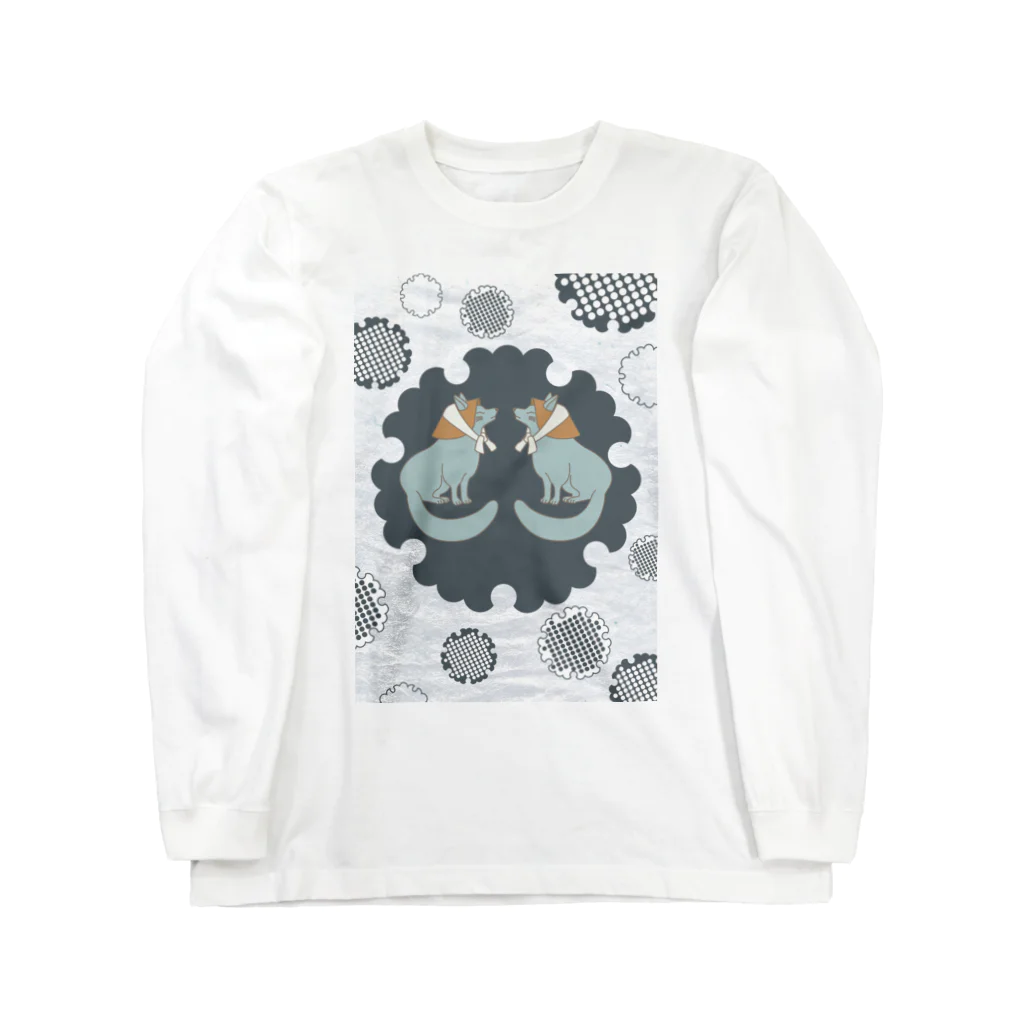 Amiの笠狛狐 -和紙- Long Sleeve T-Shirt