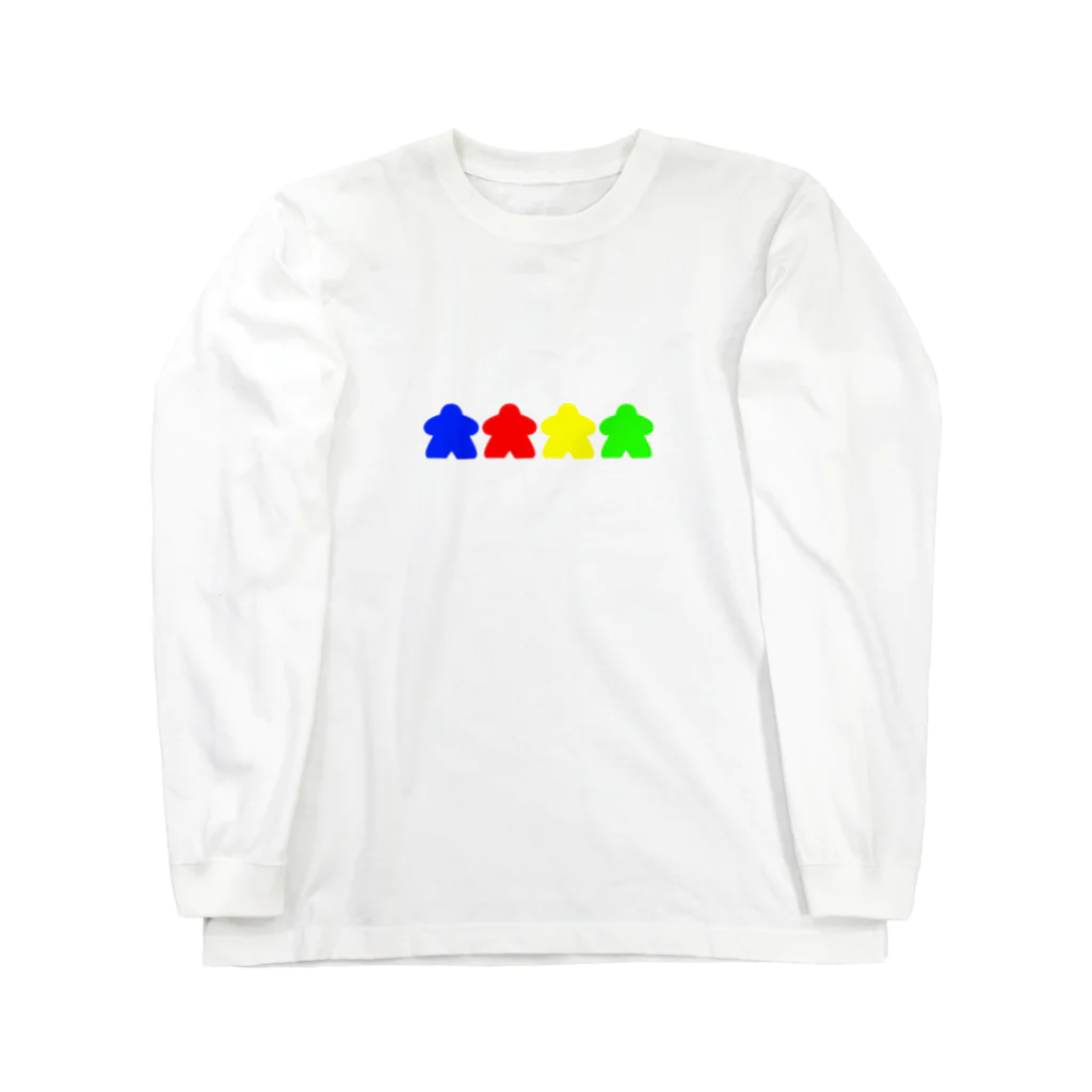 ボードゲームカフェでんでんむしのCMYKミープル Long Sleeve T-Shirt