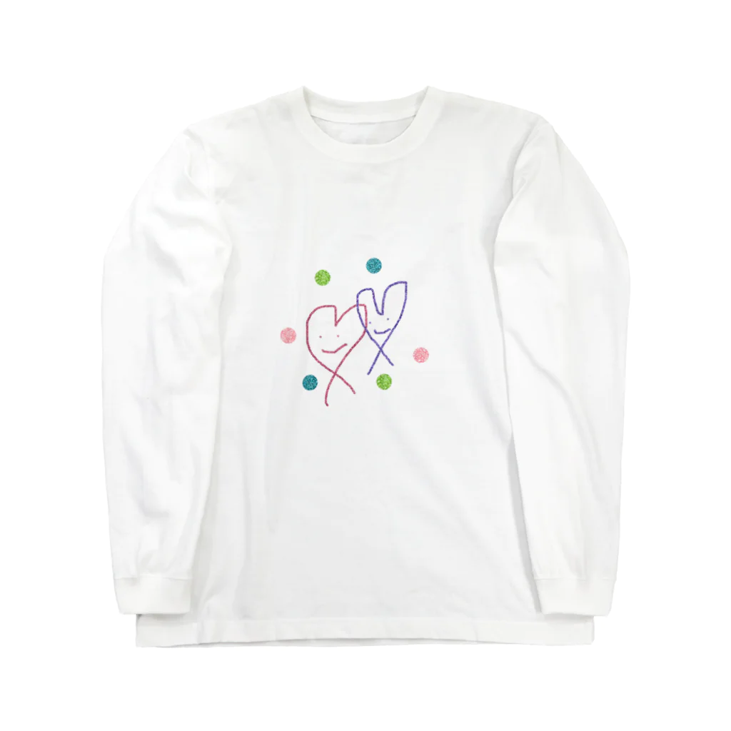 momo-tenのハート＆ハート Long Sleeve T-Shirt