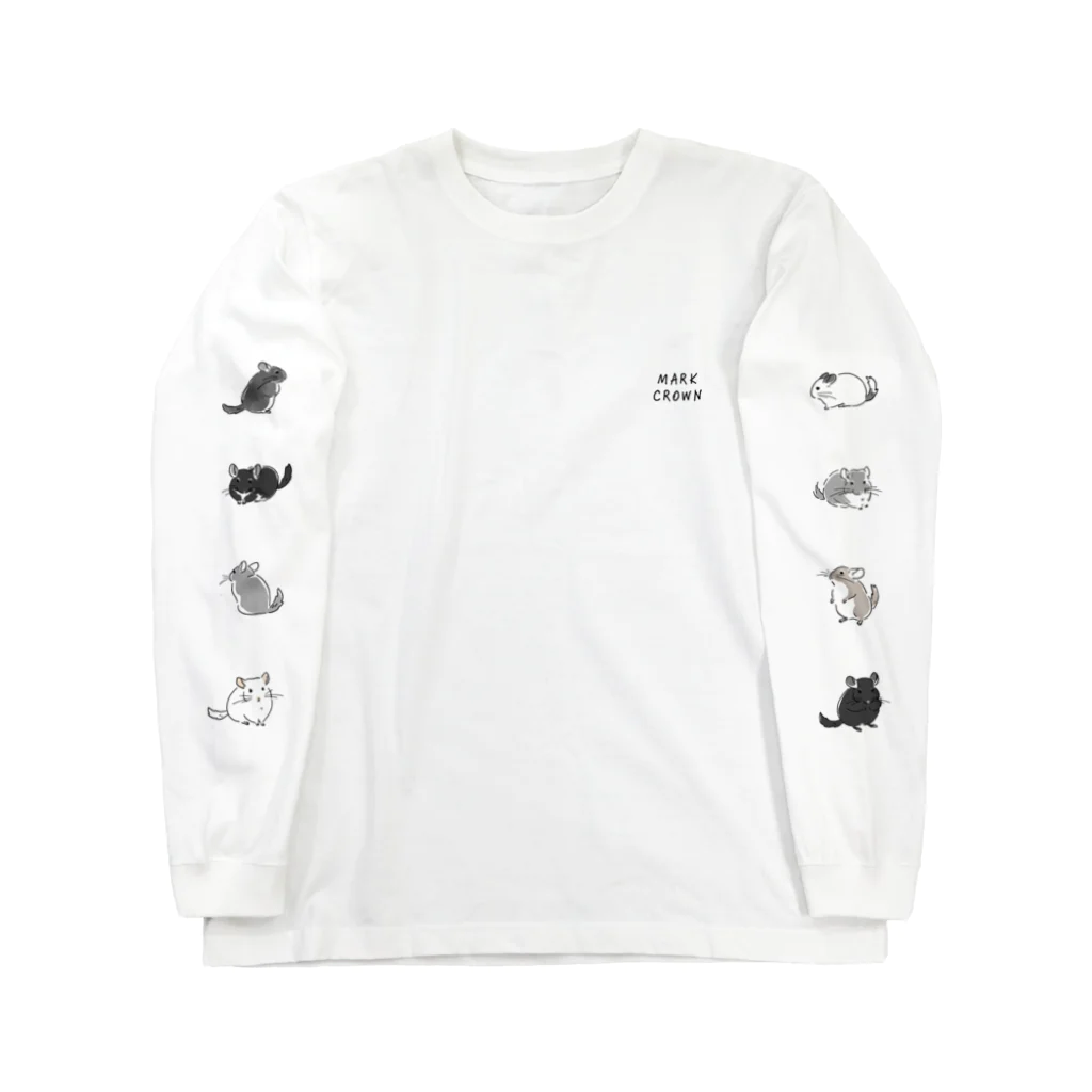 チンチラ雑貨MarkCrownのチンチラいっぱいロングスリーブT カラー Long Sleeve T-Shirt