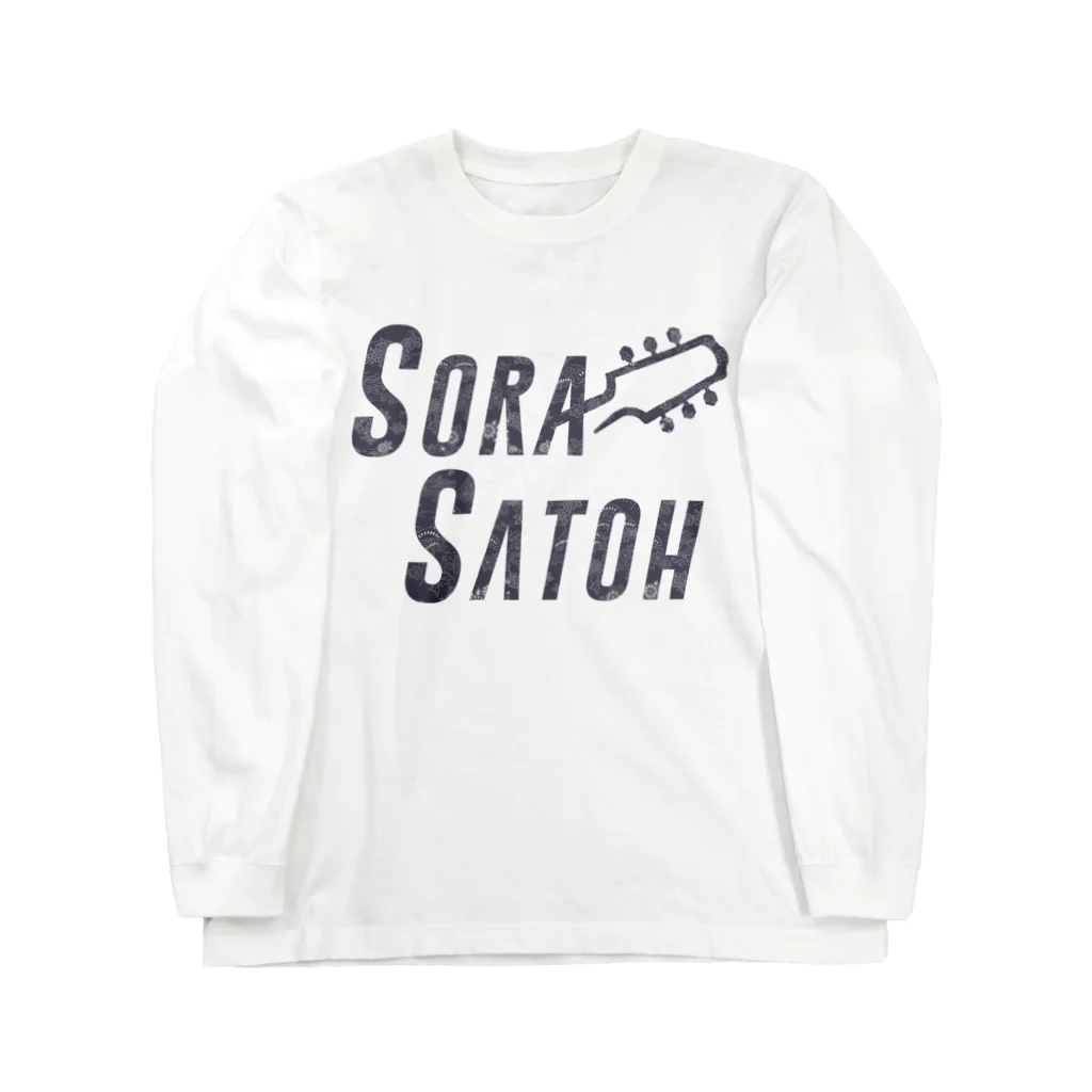 SoraSatohの黒エレガント和柄 - Sora Satoh ギターロゴ ロングスリーブTシャツ