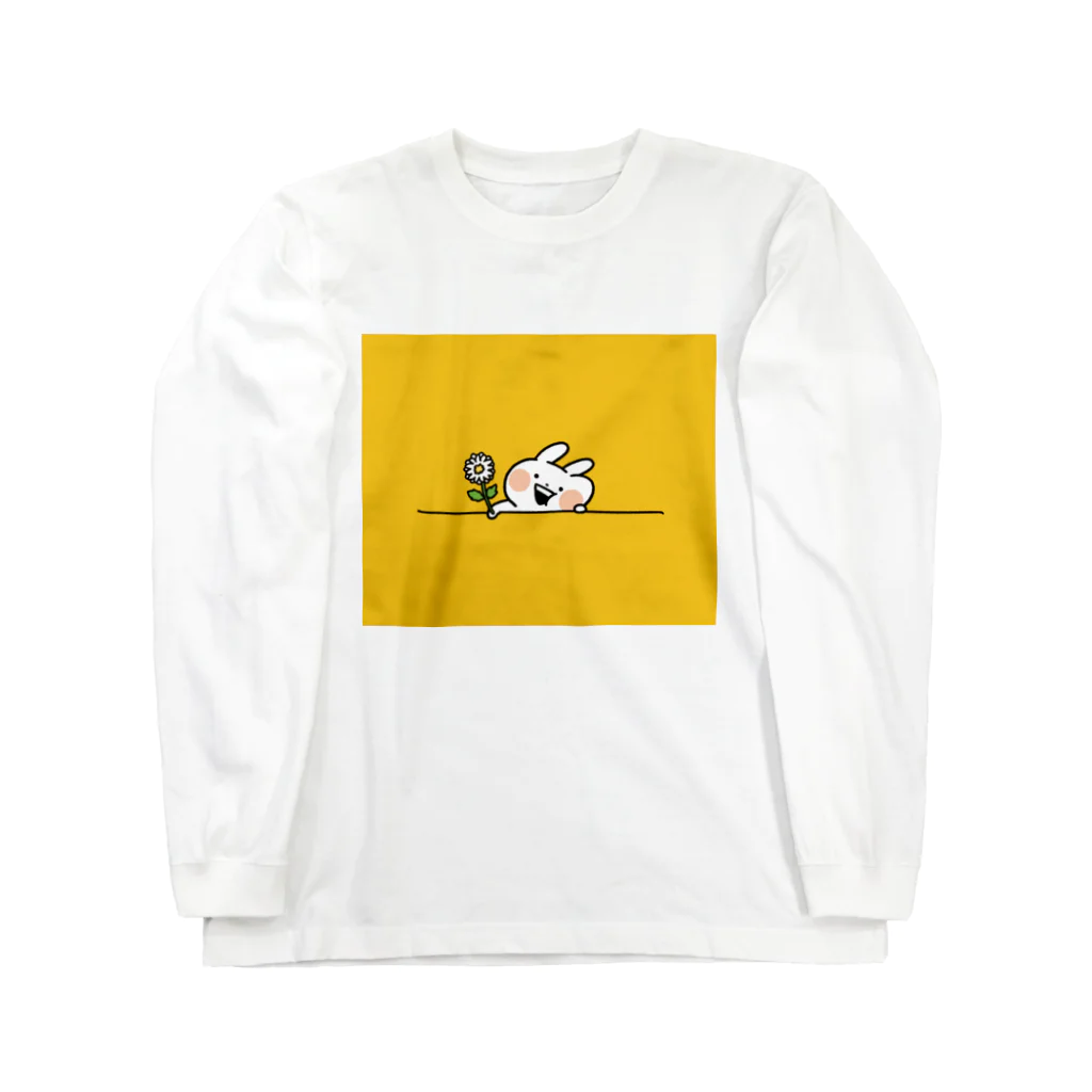 Mintoキャラクターストアのうさぎゅーん！お花あげる Long Sleeve T-Shirt